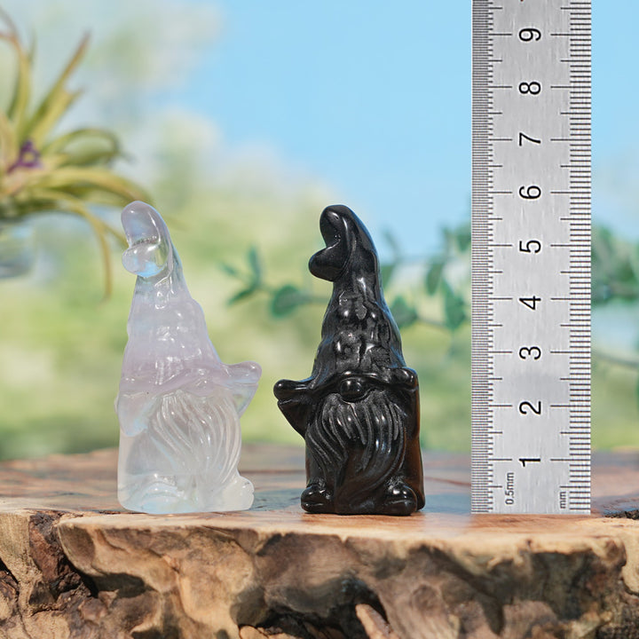 Natural Crystal Carving Gnome Wizard