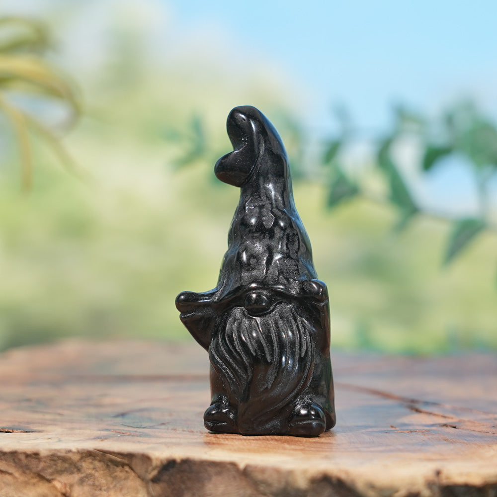 Natural Crystal Carving Gnome Wizard