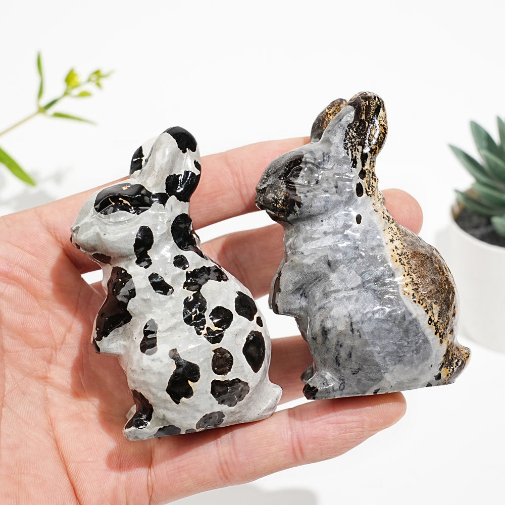 Natural Picture Jasper Crystal Carved Rabbit – KiKi Crystal