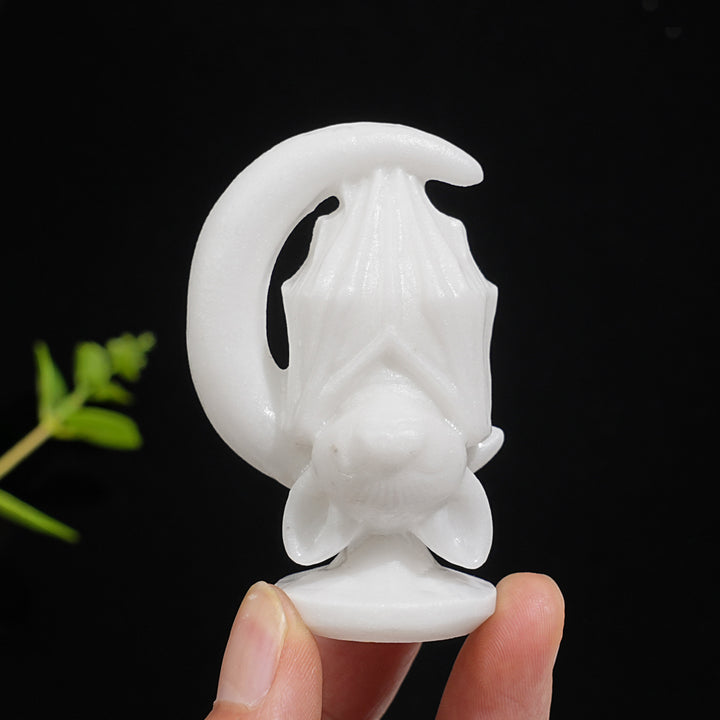 Natural Crystal Carving Moon Bat