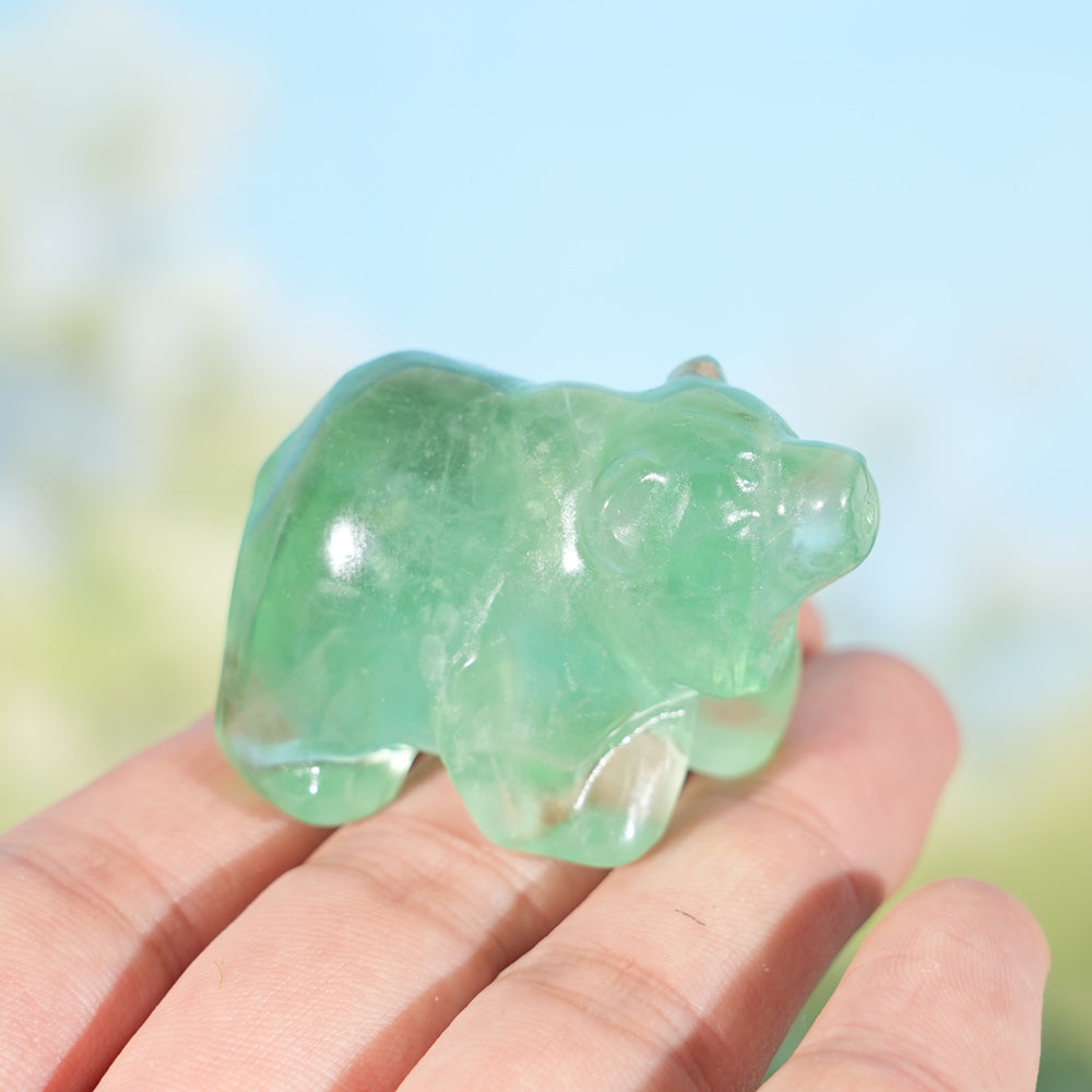 Natural Green Fluorite Bear