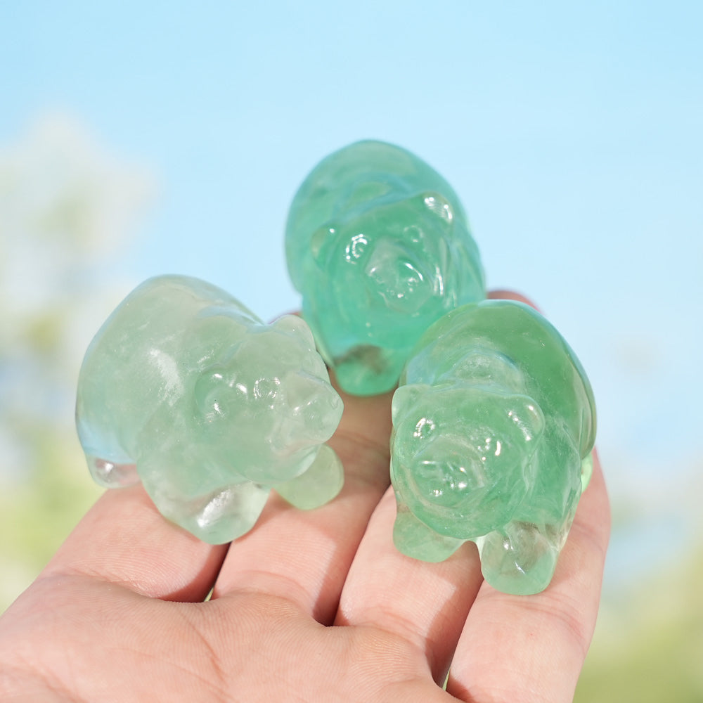 Natural Green Fluorite Bear