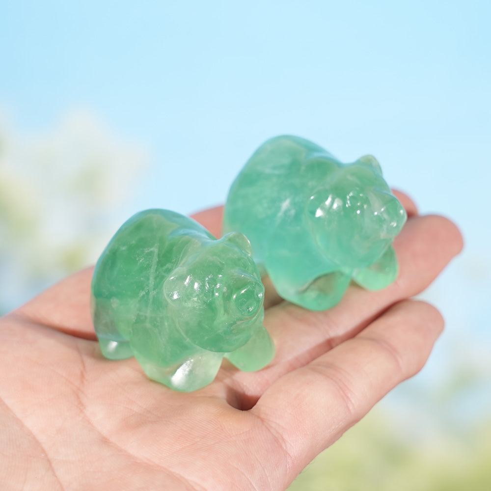Natural Green Fluorite Bear