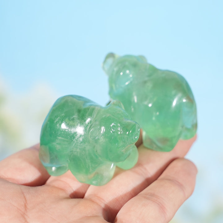 Natural Green Fluorite Bear