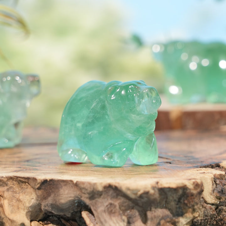 Natural Green Fluorite Bear