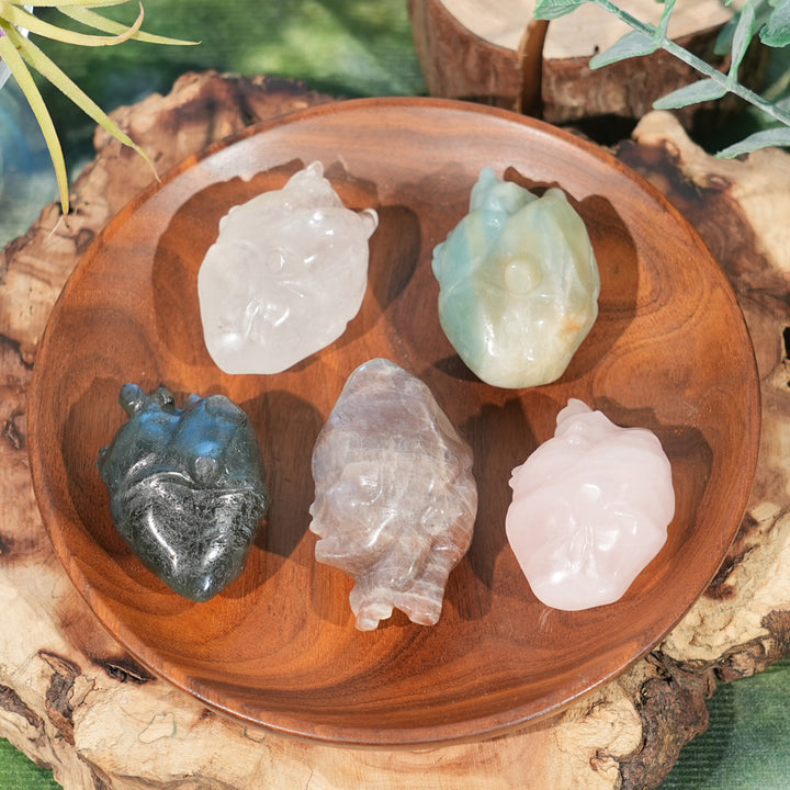 Natural Mini Crystal Carving Heart