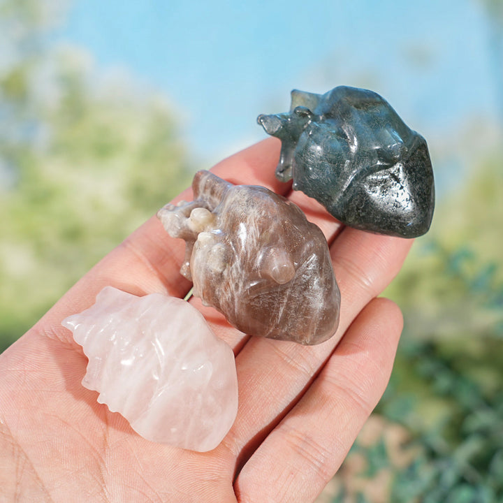 Natural Mini Crystal Carving Heart