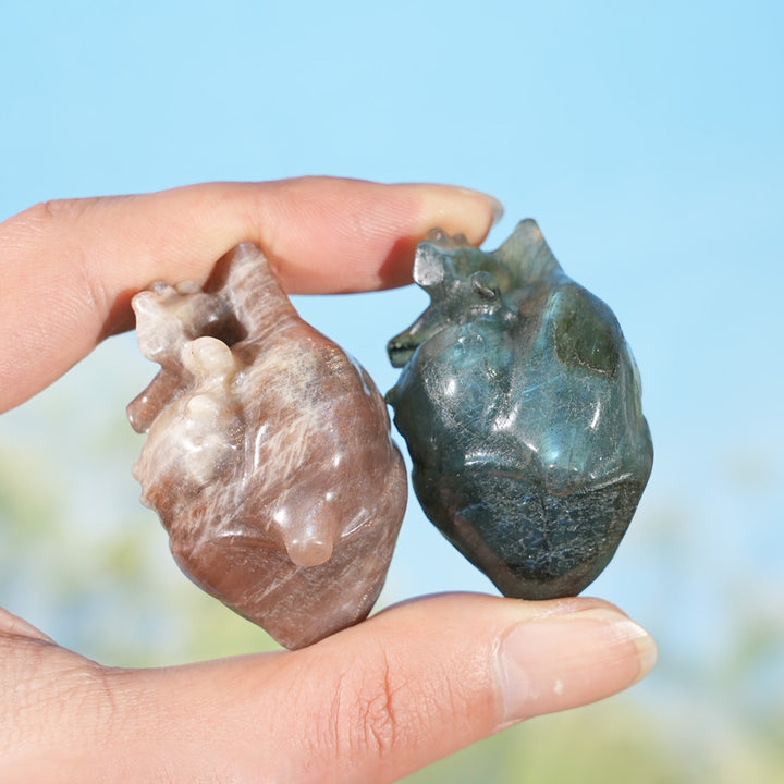 Natural Mini Crystal Carving Heart