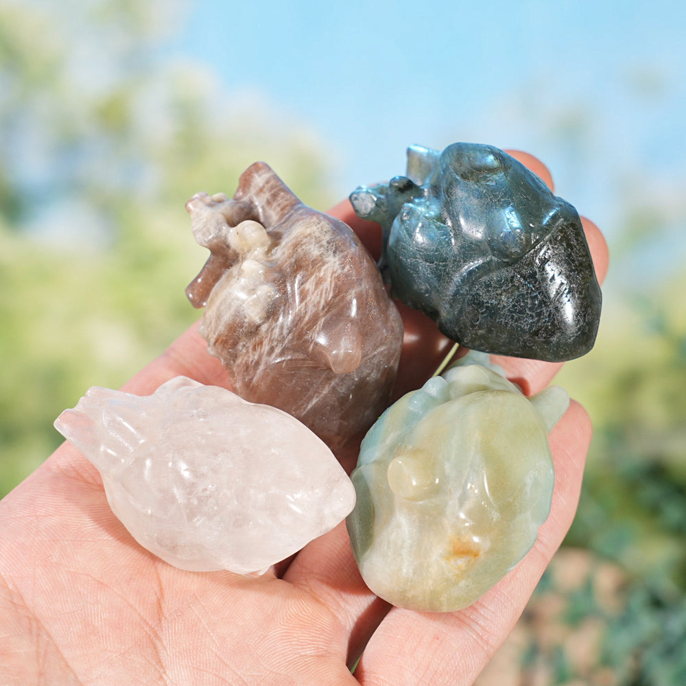 Natural Mini Crystal Carving Heart