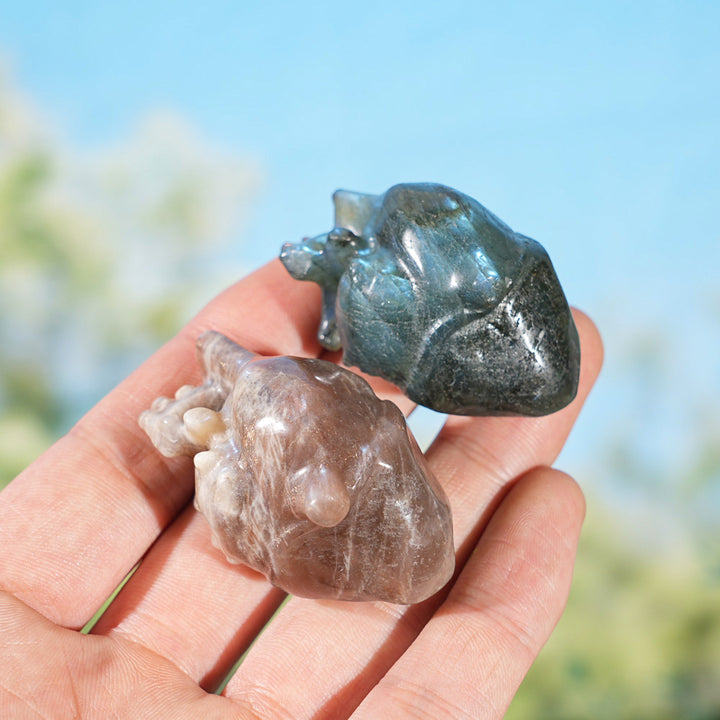Natural Mini Crystal Carving Heart