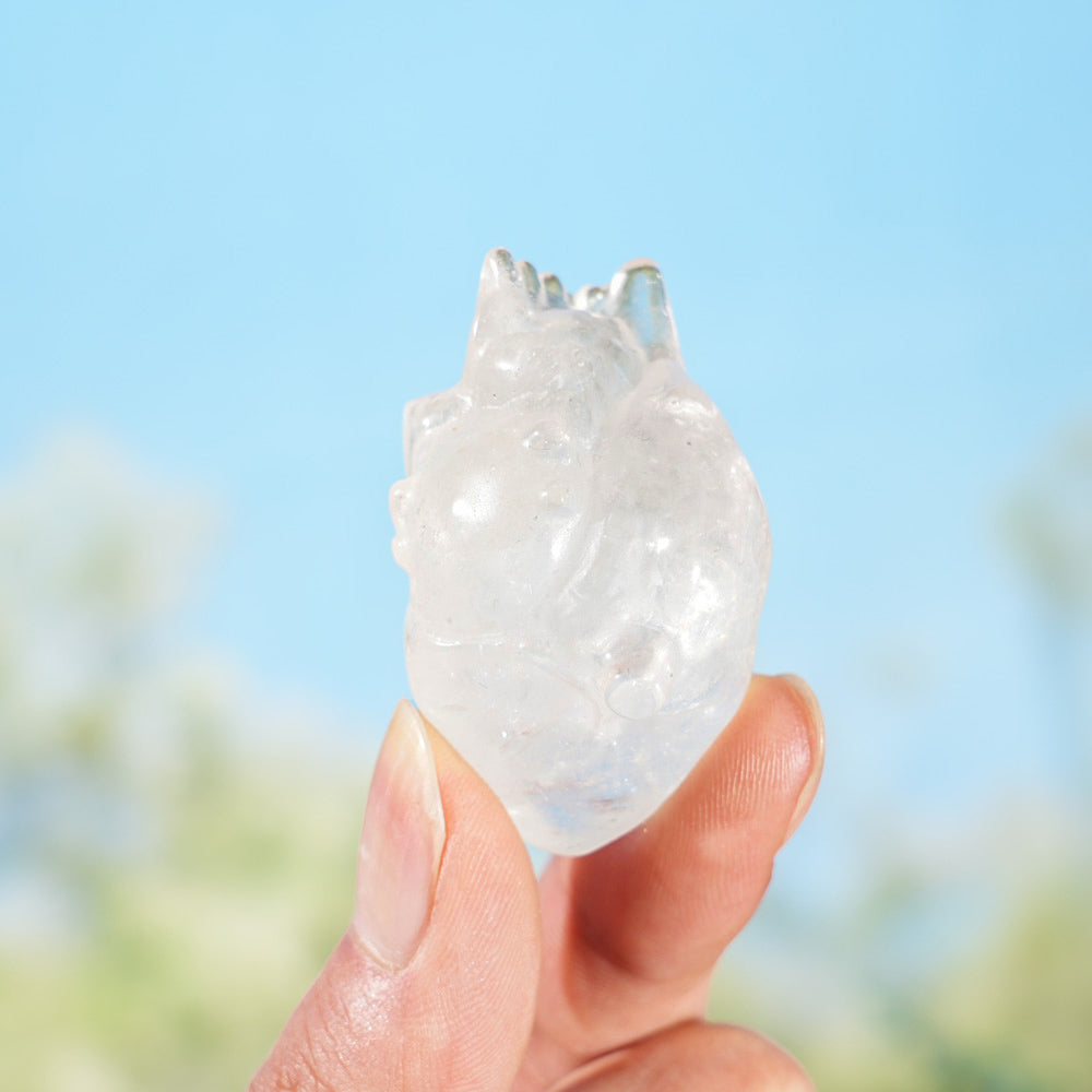 Natural Mini Crystal Carving Heart