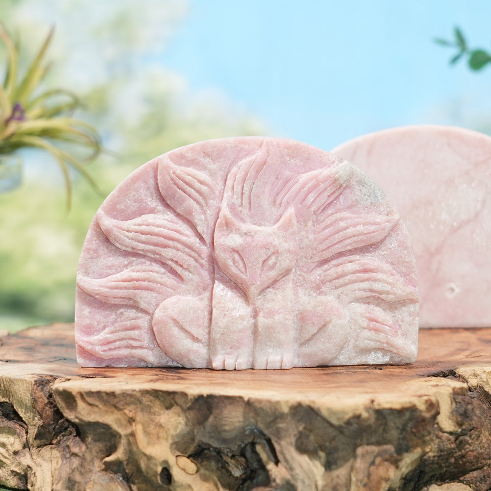 Natural Pink Opal Nine-Tailed Fox