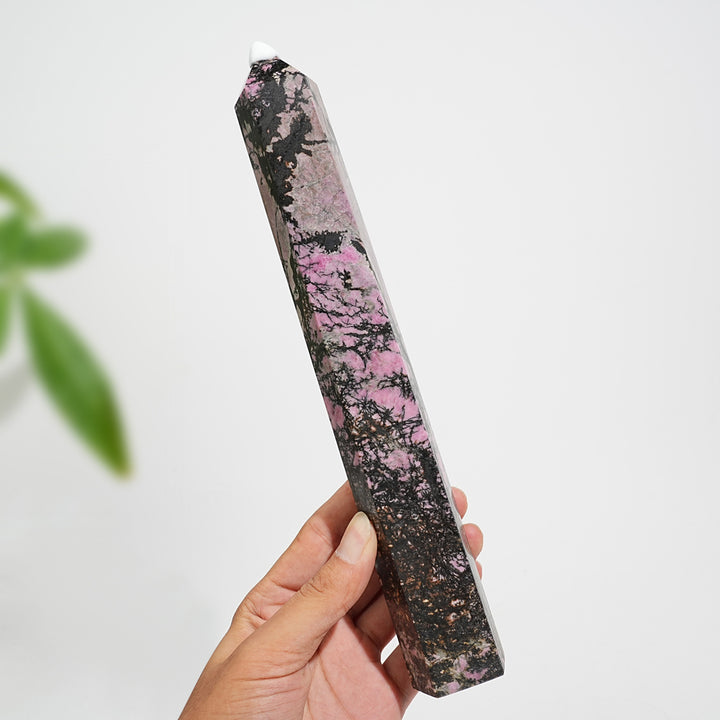 Unique,Natural Crystal Large Rhodonite Point