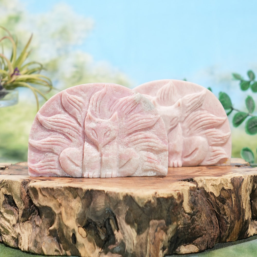 Natural Pink Opal Nine-Tailed Fox