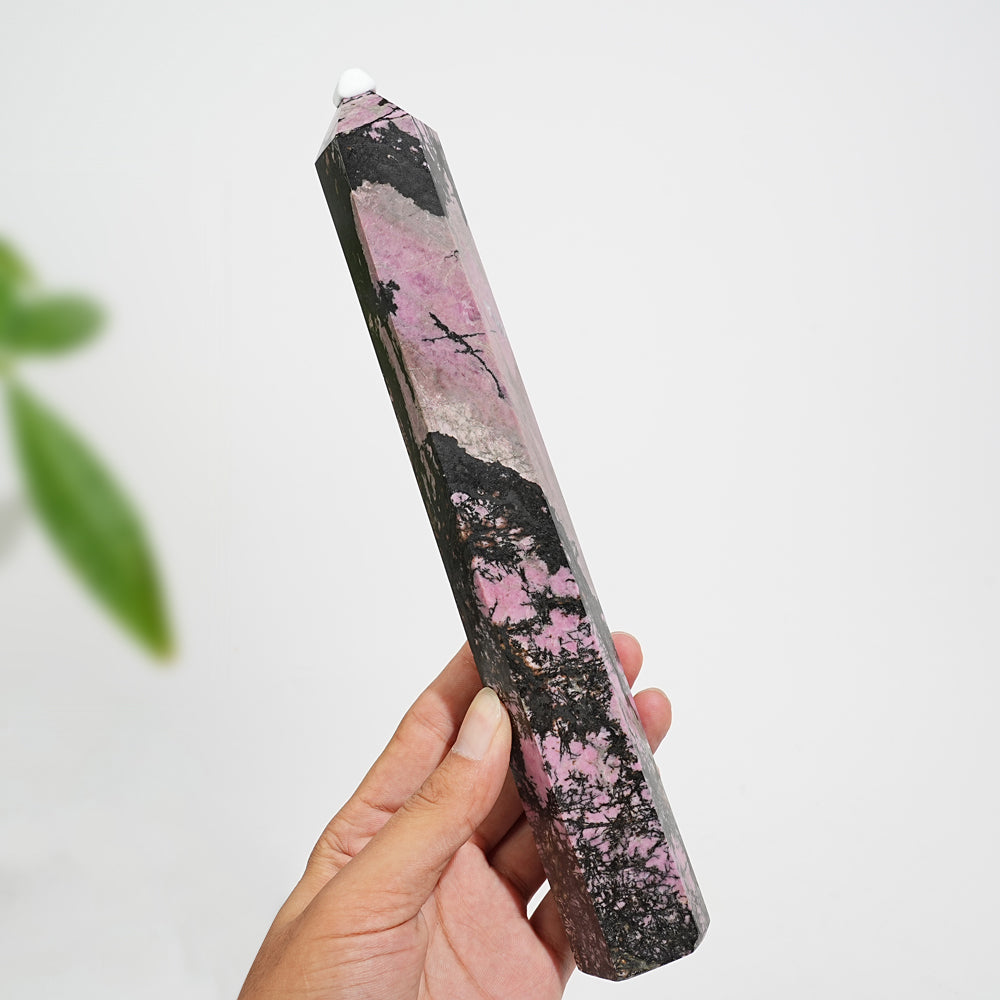 Unique,Natural Crystal Large Rhodonite Point