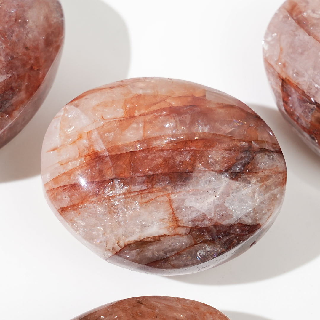 Natural Fire Quartz Palm Stone