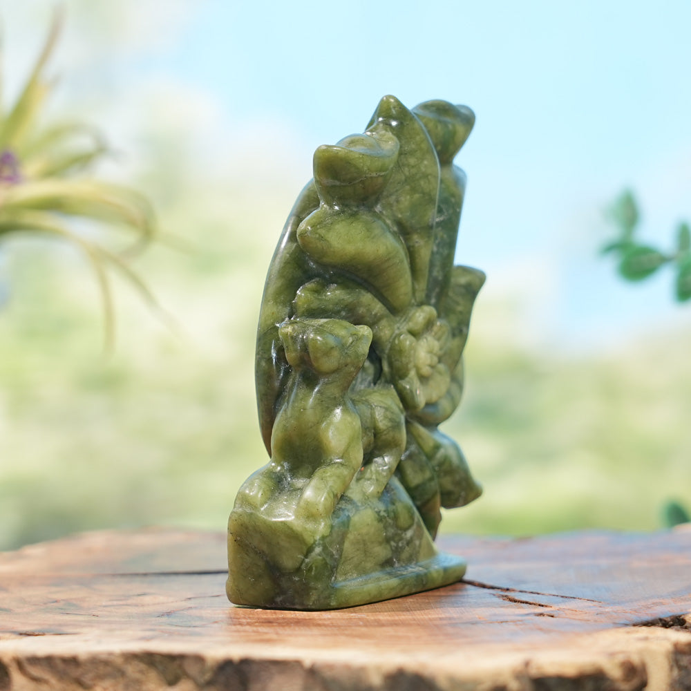 Natural Serpentine Nine-Tailed Fox