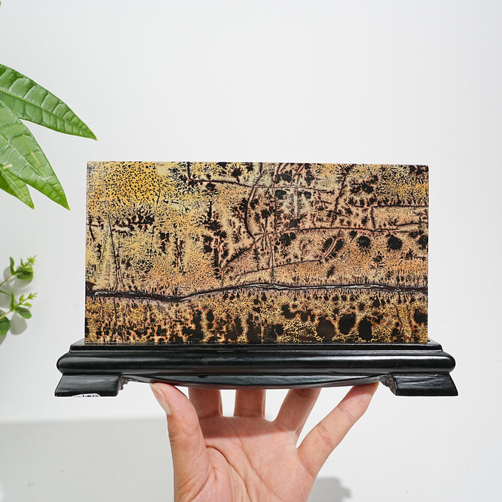 Unique,A Slightly Imperfect Natural Picture Jasper Landscape Ornament