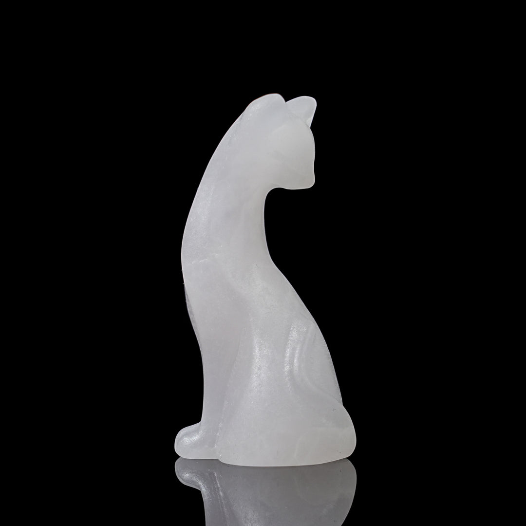 Natural Crystal Carving Looking Back Cat