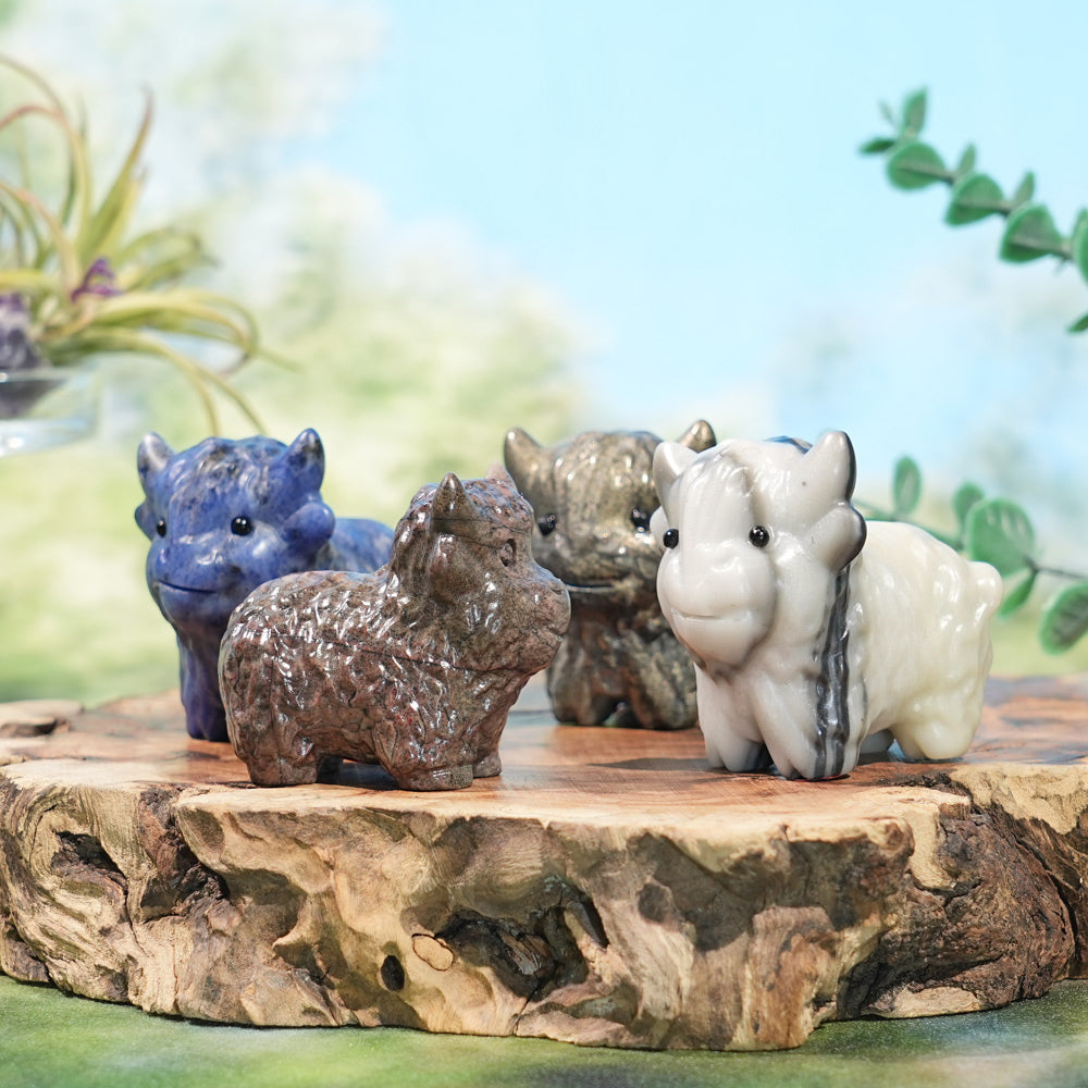 Natural Crystal Carving Highland Cow