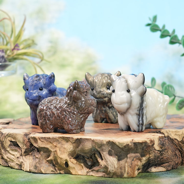 Natural Crystal Carving Highland Cow