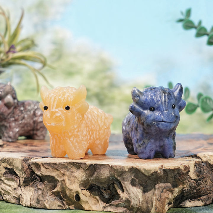 Natural Crystal Carving Highland Cow