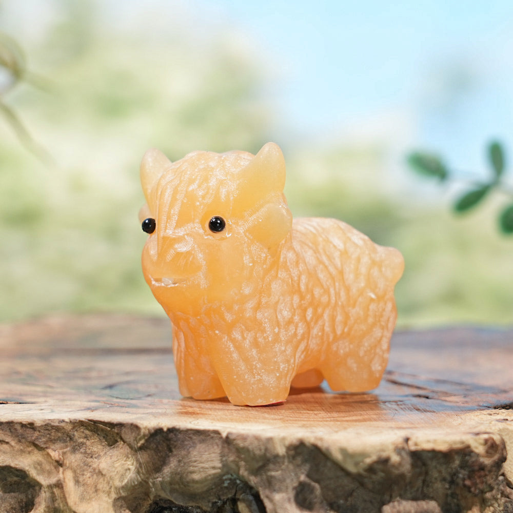 Natural Crystal Carving Highland Cow