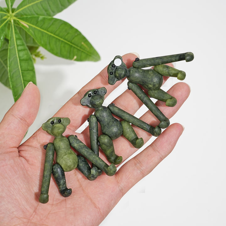 A Slightly Imperfect Natural Movable Joint Crystal Monkey Doll Carving