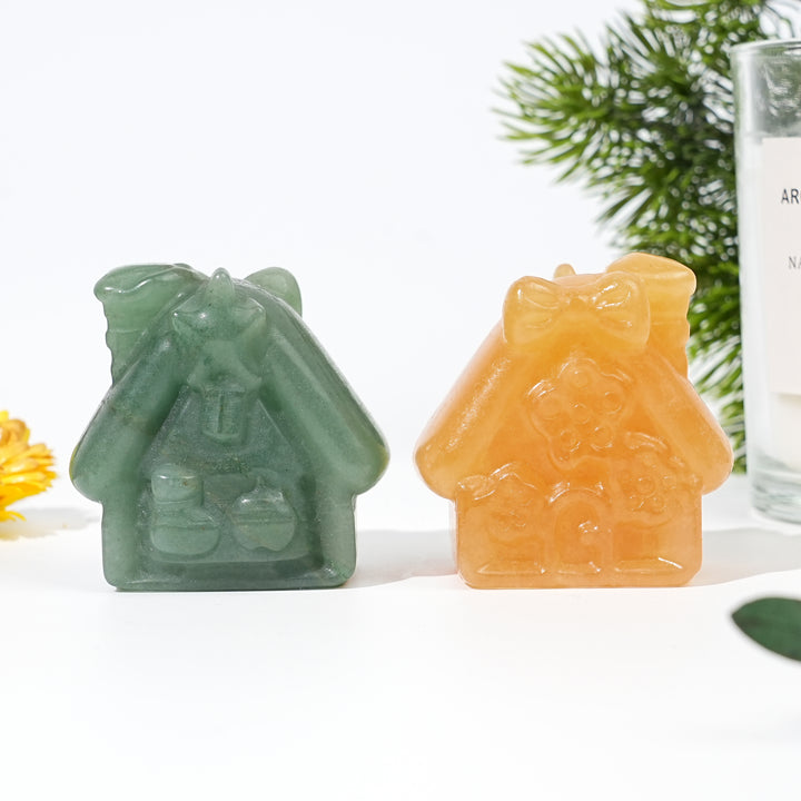 Natural Crystal Carving Christmas House
