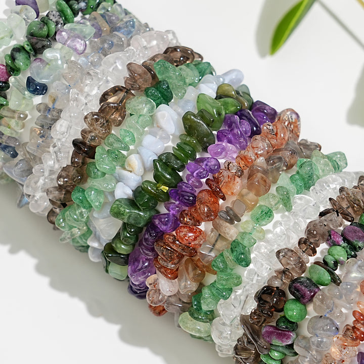 Natural Gemstone Elastic Stretch Crystal Mixed Chips Bracelet Bracelet