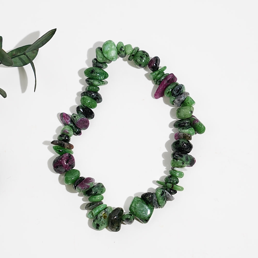 Natural Gemstone Elastic Stretch Crystal Mixed Chips Bracelet Bracelet