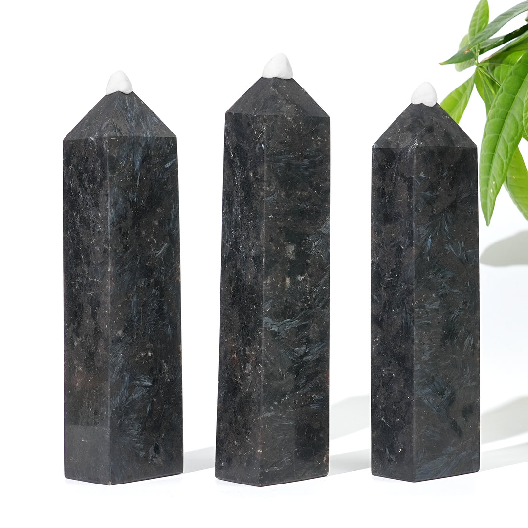 Natural Arfvedsonite with Garnet Stone Point