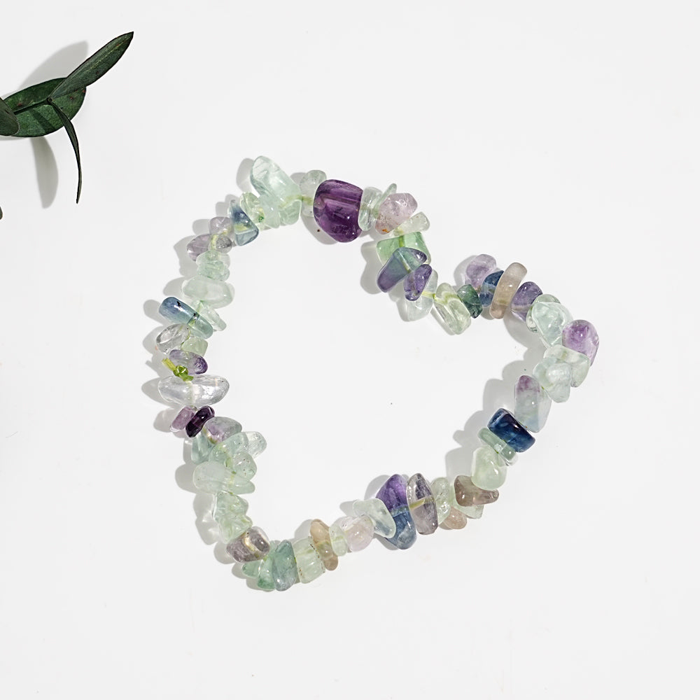 Natural Gemstone Elastic Stretch Crystal Mixed Chips Bracelet Bracelet