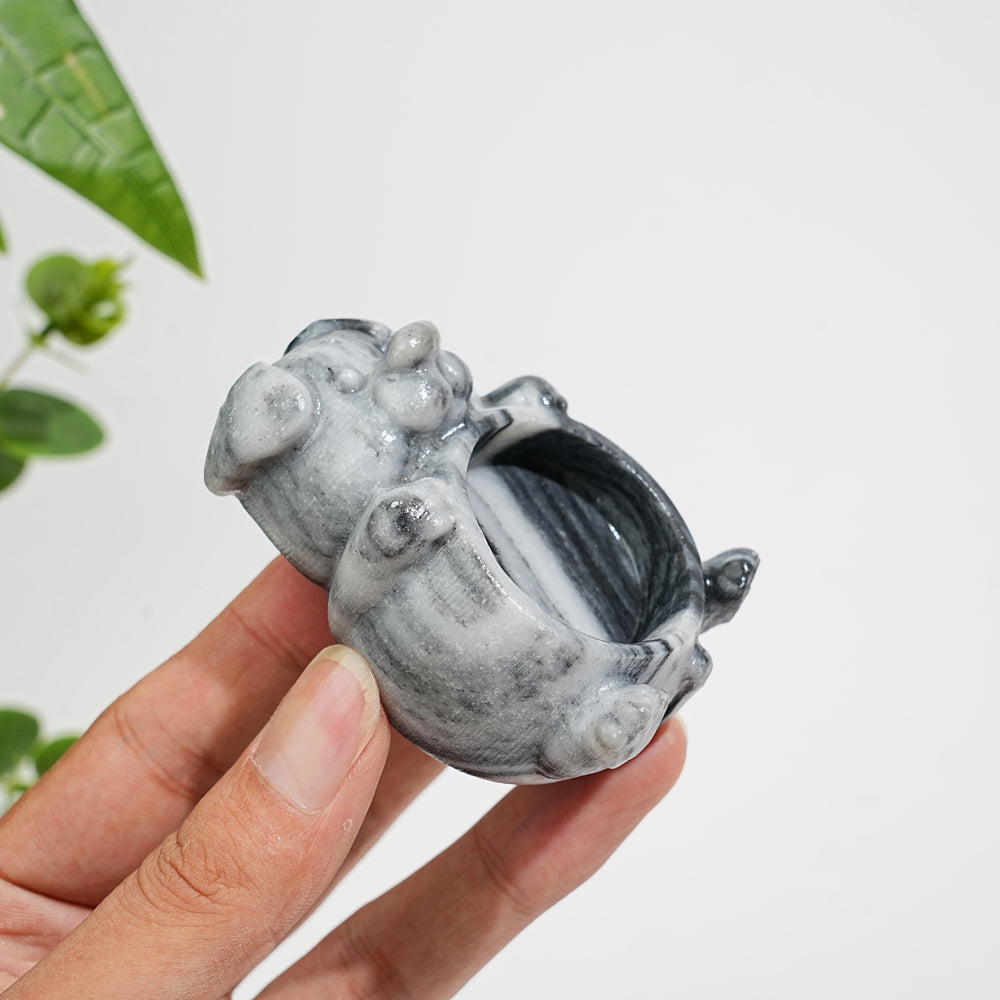 Natural Crystal Dog Shaped Bowl Carving