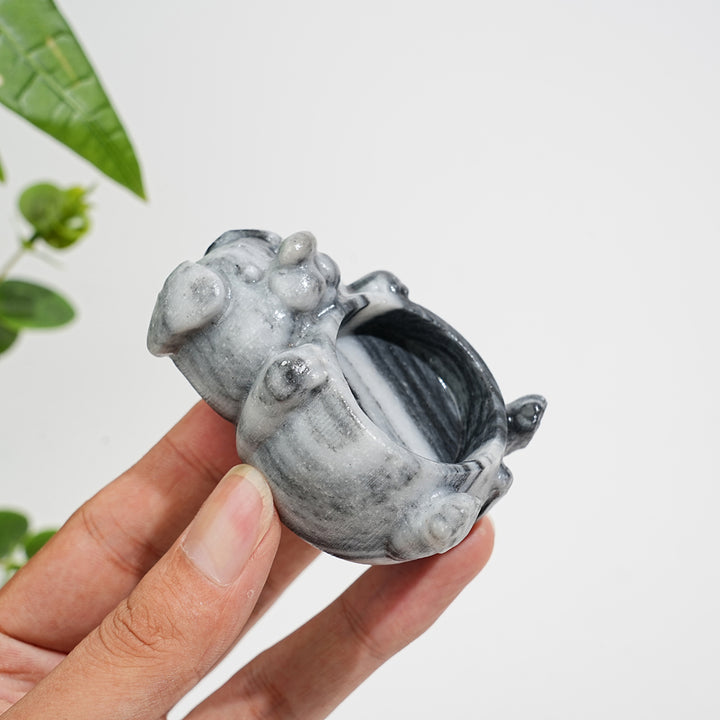 Natural Crystal Dog Shaped Bowl Carving