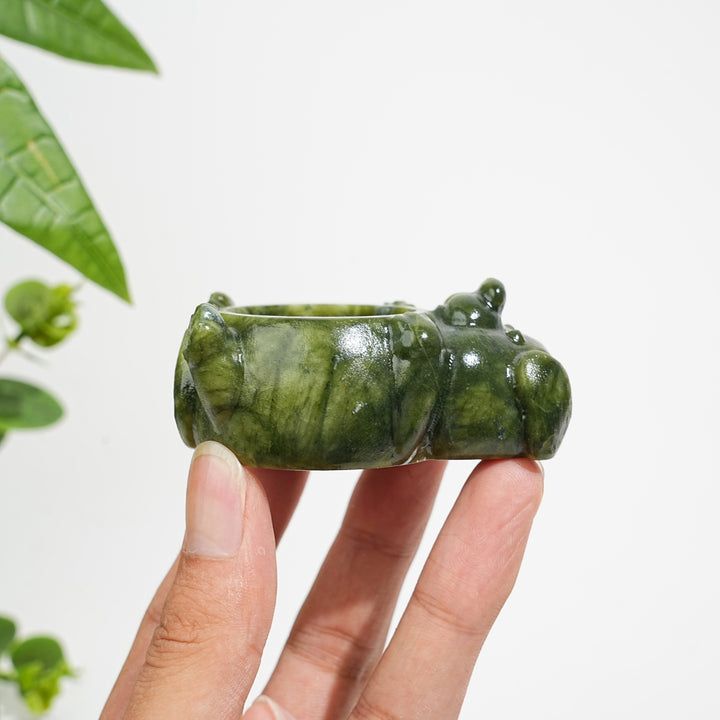 Natural Crystal Dog Shaped Bowl Carving