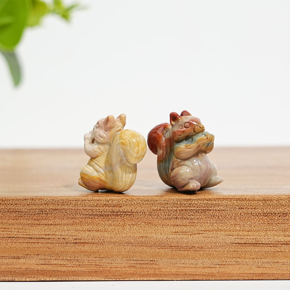 Natural Crystal Carving Alashan Agate Squirrel