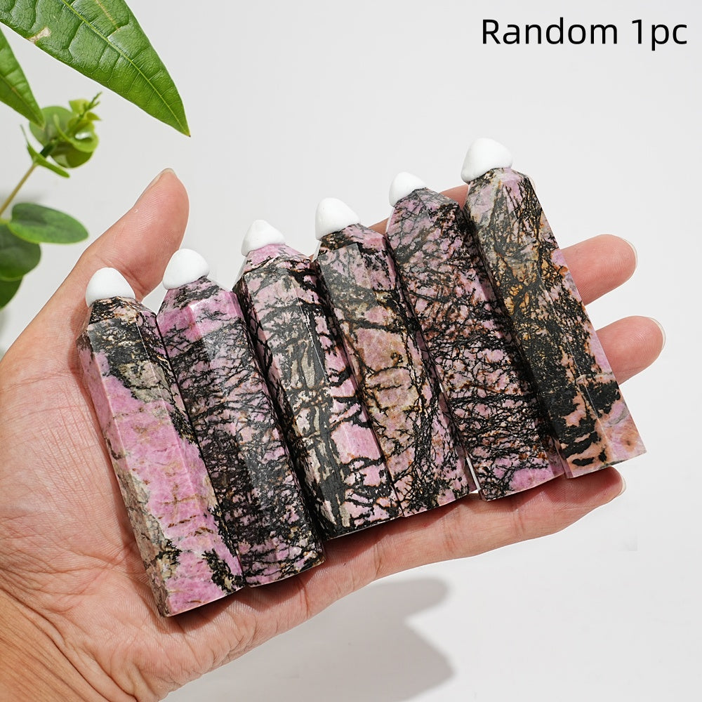 Natural Crystal Rhodonite point