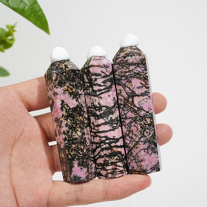 Natural Crystal Rhodonite point