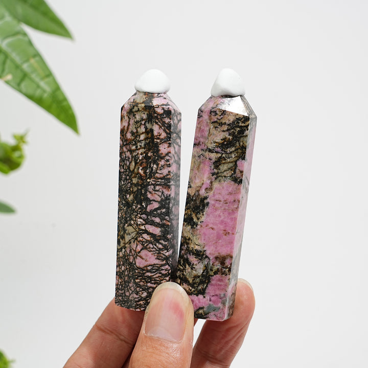 Natural Crystal Rhodonite point