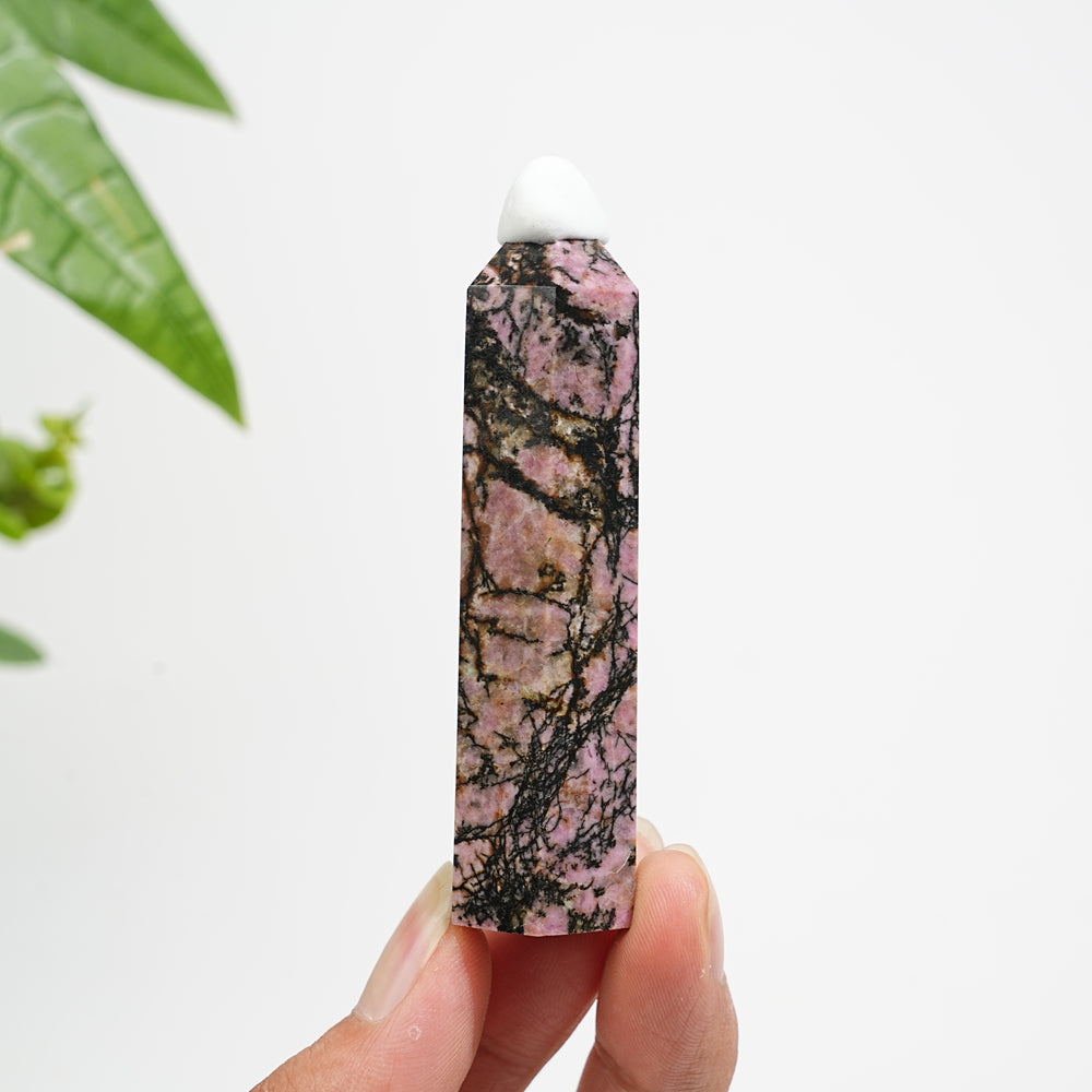 Natural Crystal Rhodonite point