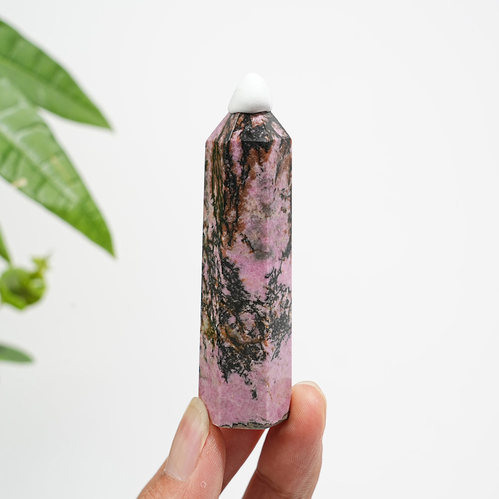 Natural Crystal Rhodonite point