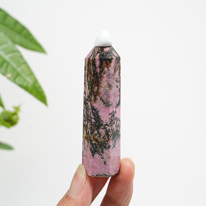 Natural Crystal Rhodonite point