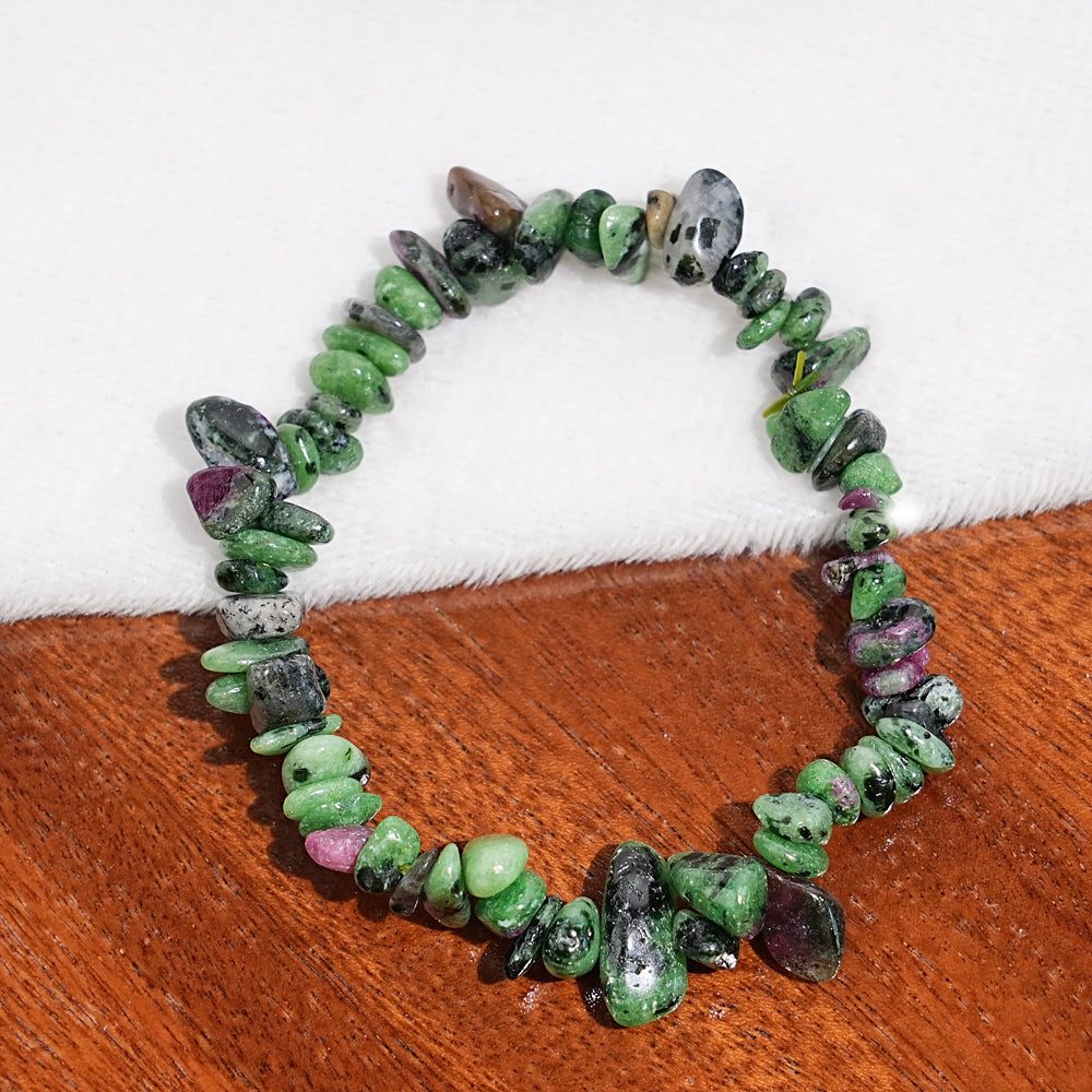 Natural Gemstone Elastic Stretch Crystal Mixed Chips Bracelet Bracelet