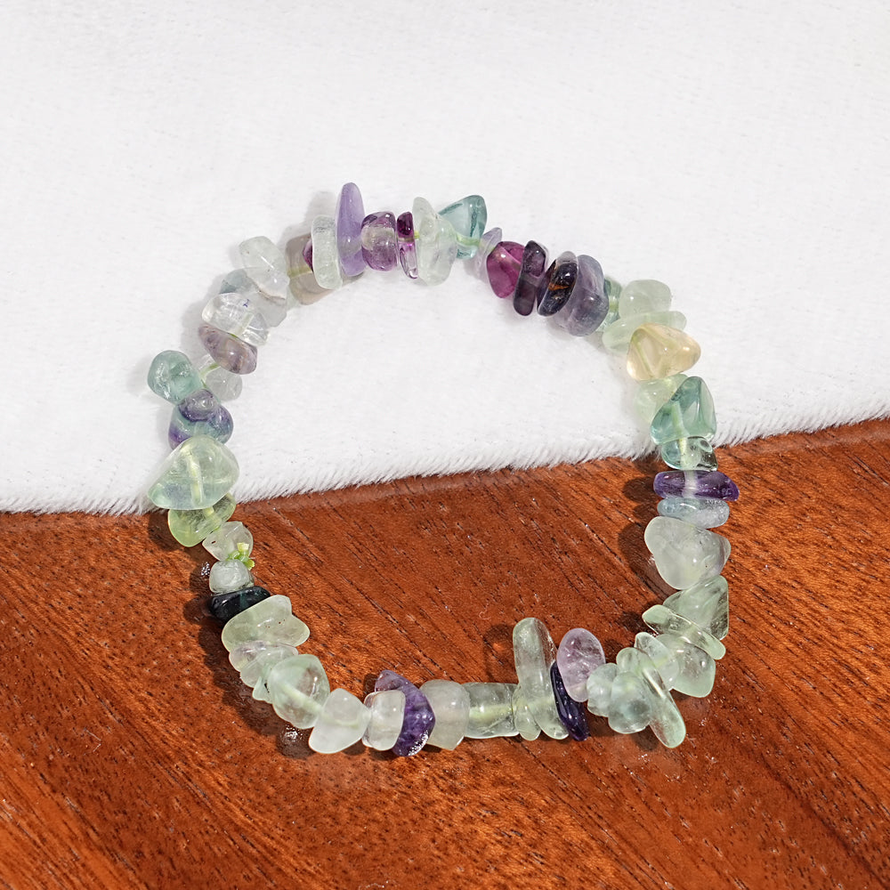 Natural Gemstone Elastic Stretch Crystal Mixed Chips Bracelet Bracelet