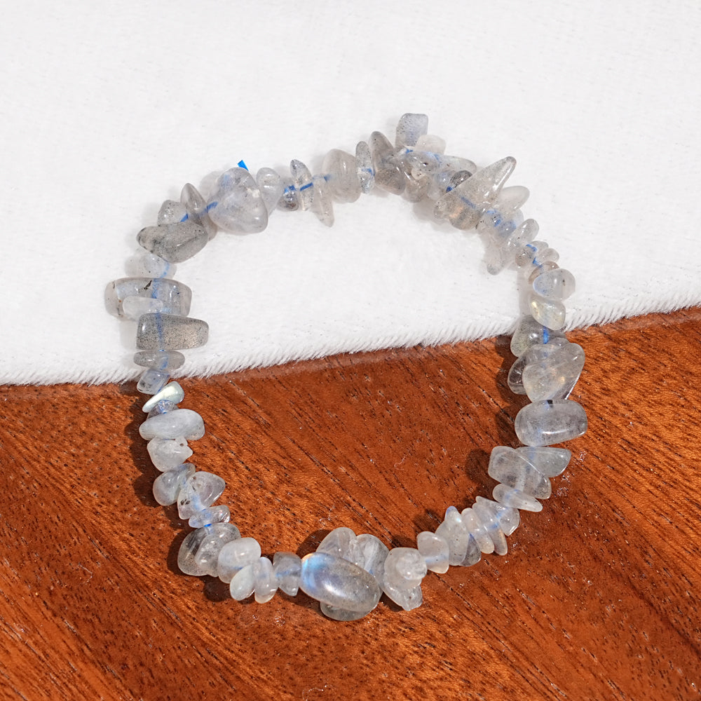 Natural Gemstone Elastic Stretch Crystal Mixed Chips Bracelet Bracelet