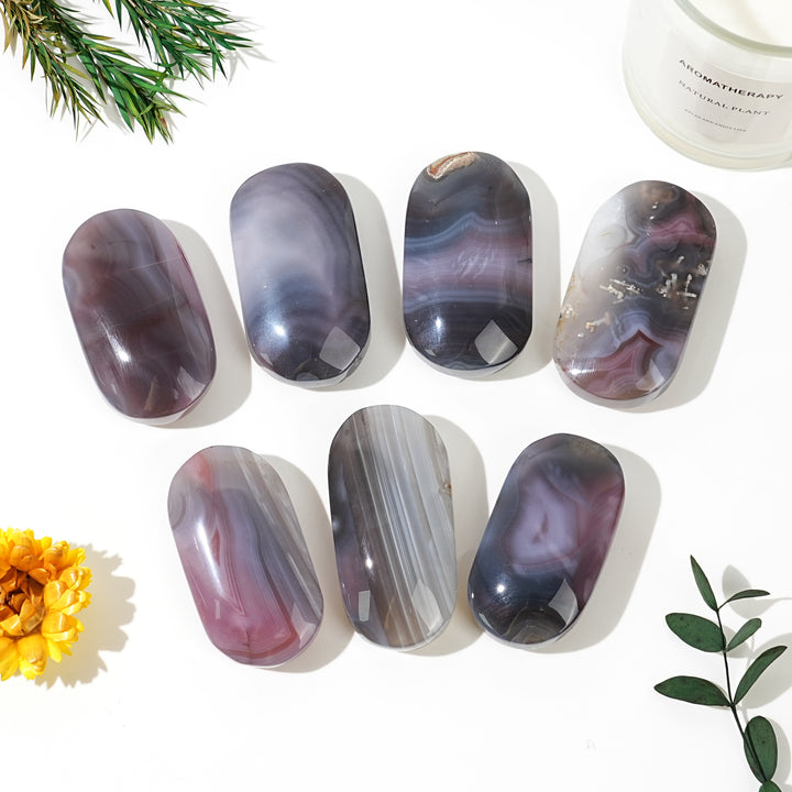 Natural African Red Agate Palm Stone