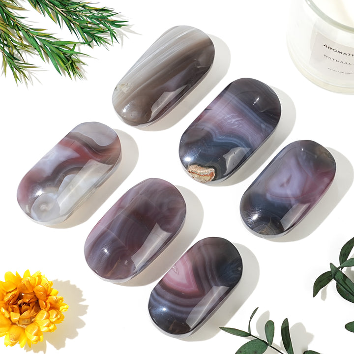 Natural African Red Agate Palm Stone