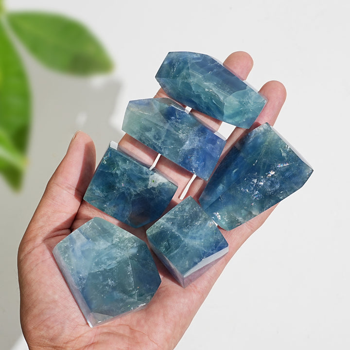Natural Crystal Exquisite Blue Fluorite Freeform