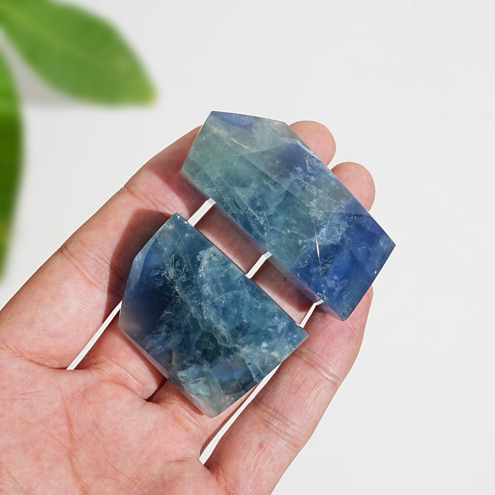 Natural Crystal Exquisite Blue Fluorite Freeform